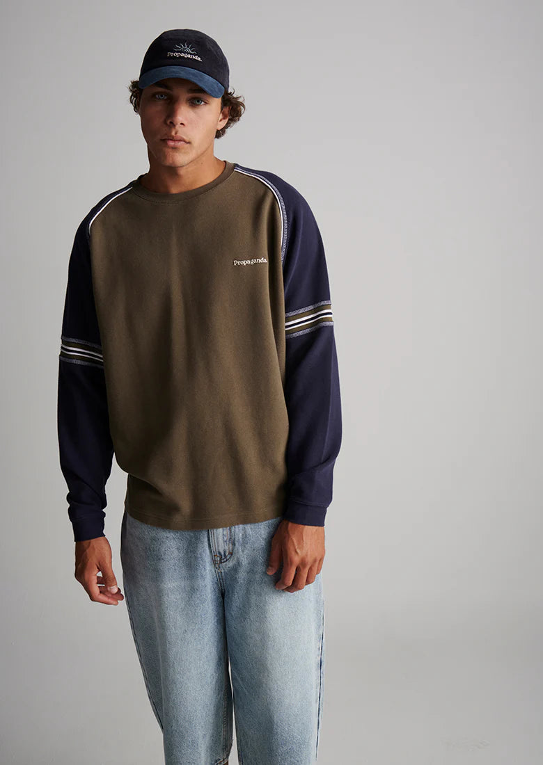 Sweatshirt marron / bleu marine Ghanda - Unisexe