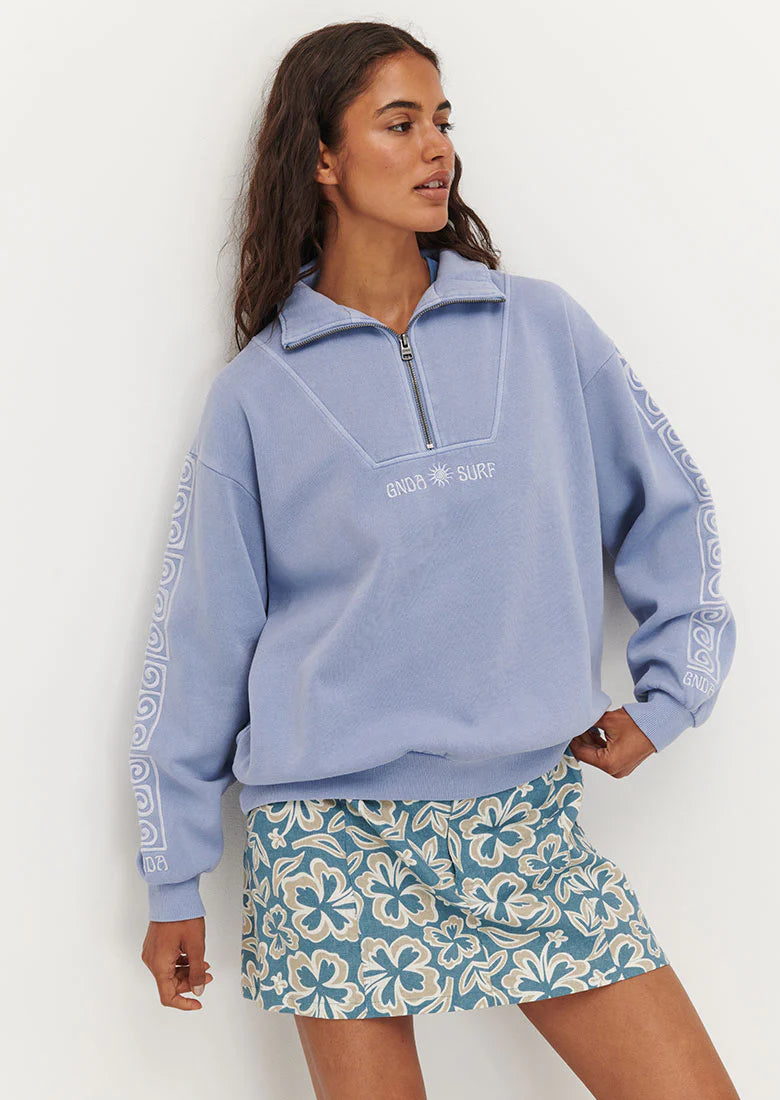 Quart de zip bleu Ghanda - Femmes