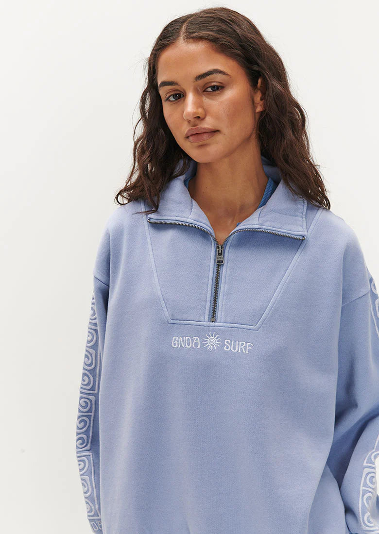 Quart de zip bleu Ghanda - Femmes
