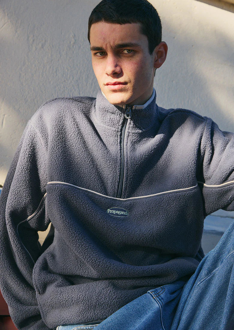 Quart de zip bleu marine Ghanda - Hommes