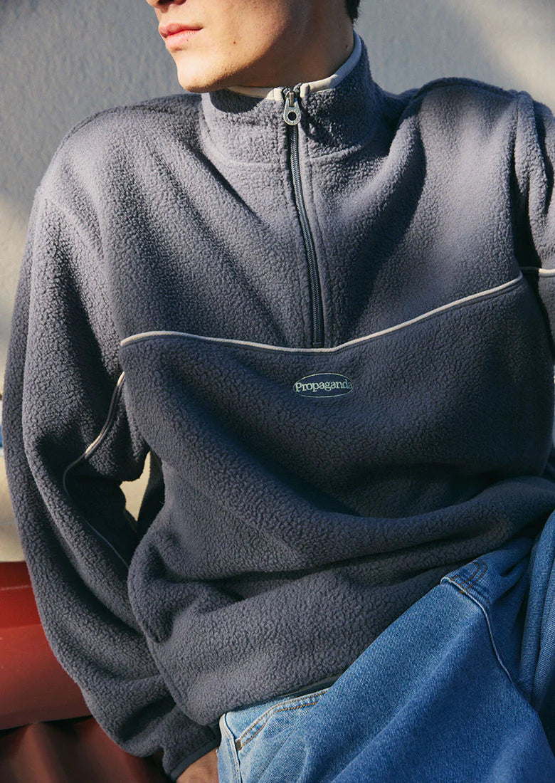 Quart de zip bleu marine Ghanda - Hommes