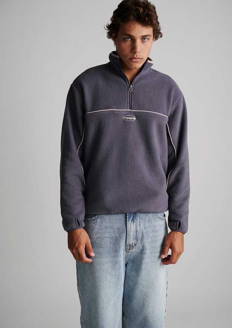 Quart de zip bleu marine Ghanda - Hommes