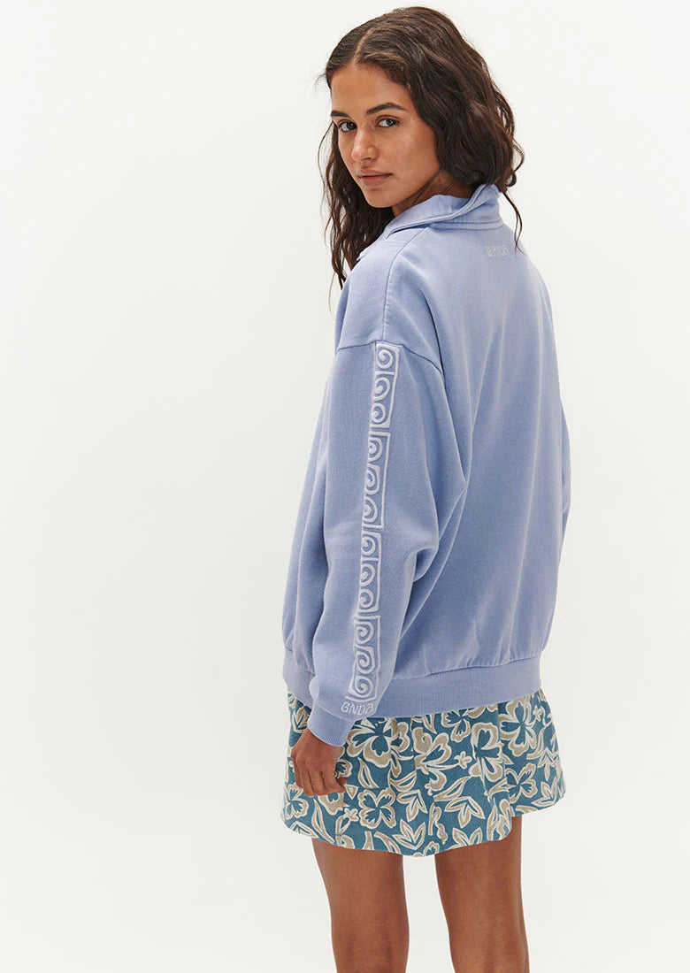 Quart de zip bleu Ghanda - Femmes
