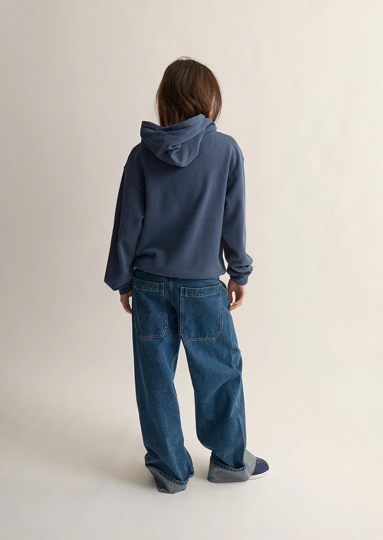 Sweat à capuche bleu marine vintage Ghanda - Unisexe