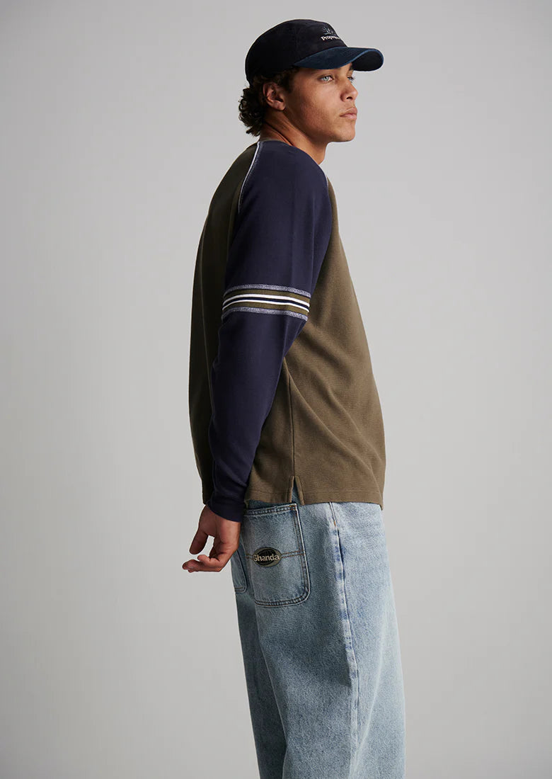 Sweatshirt marron / bleu marine Ghanda - Unisexe