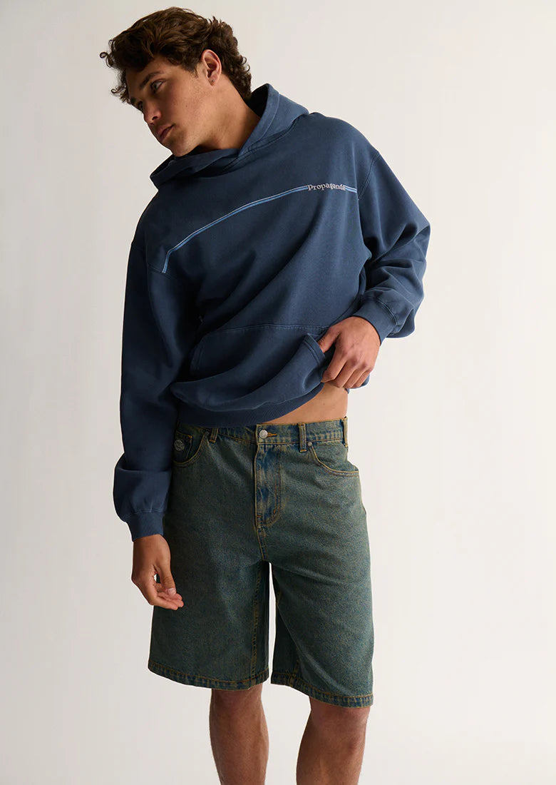 Sweat à capuche bleu marine vintage Ghanda - Unisexe