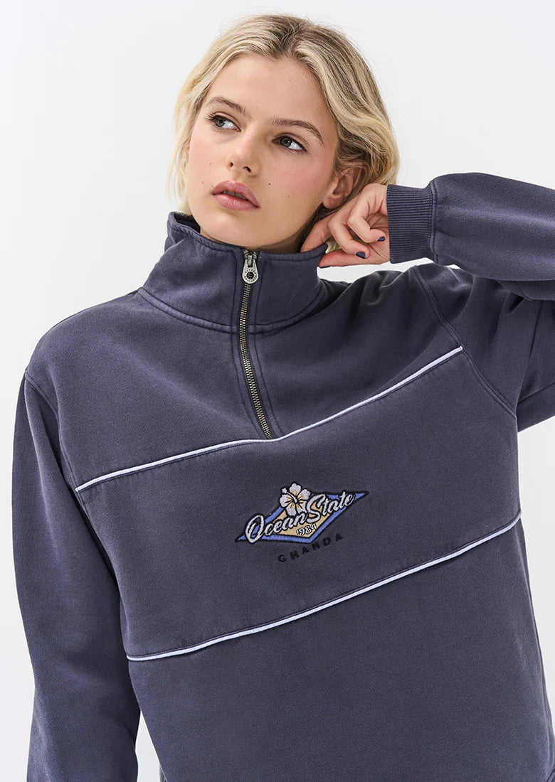 Quart de zip marine Ghanda - Femmes