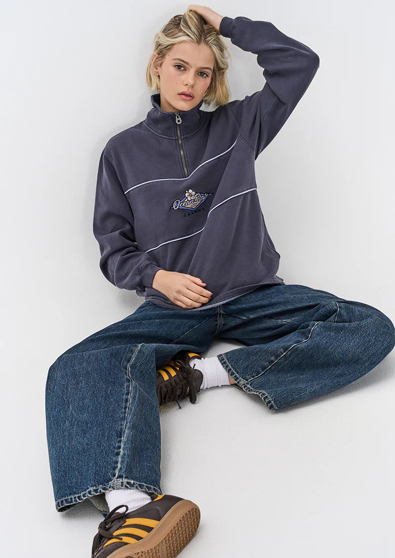 Quart de zip marine Ghanda - Femmes
