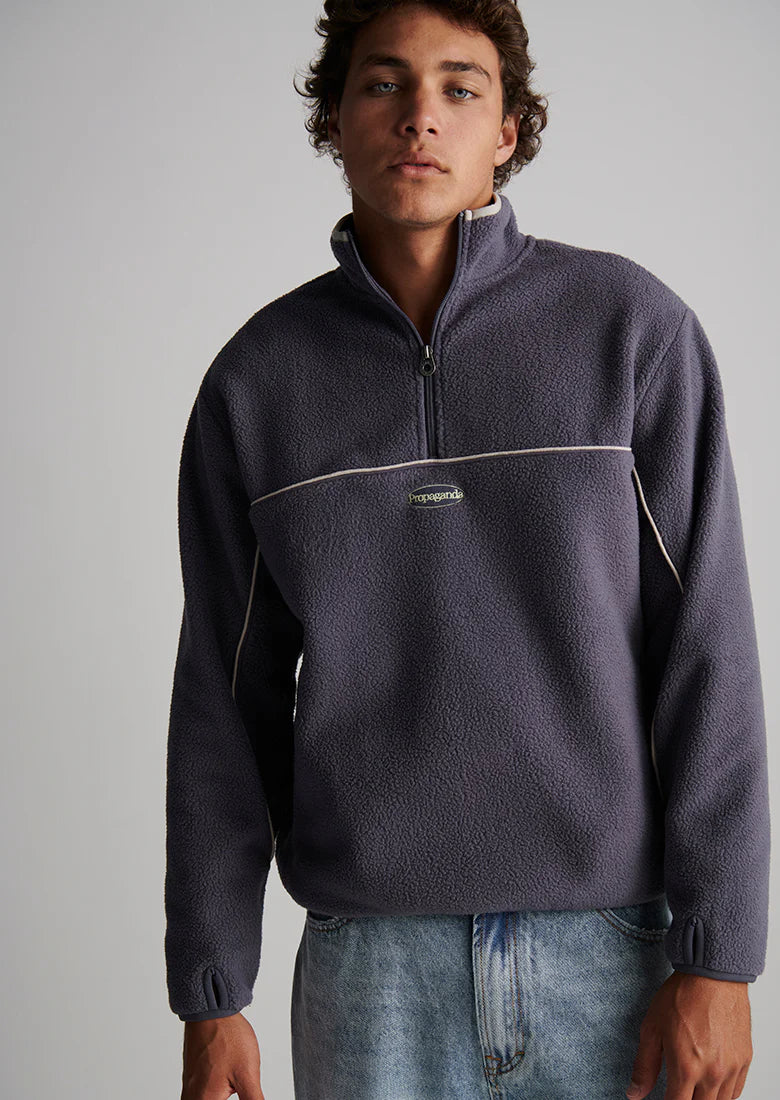 Quart de zip bleu marine Ghanda - Hommes