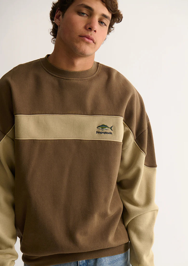 Sweatshirt marron vintage Ghanda - Hommes