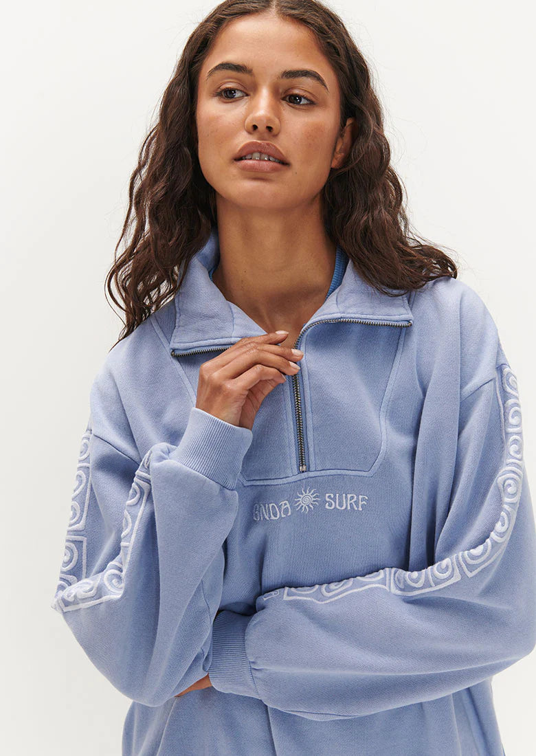 Quart de zip bleu Ghanda - Femmes