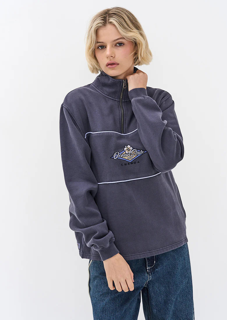 Quart de zip marine Ghanda - Femmes