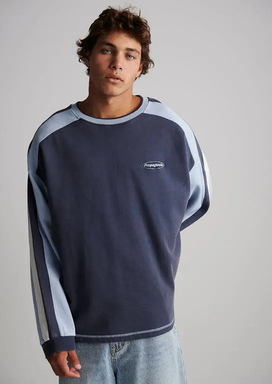 Sweatshirt vintage bleu clair Ghanda - Unisexe
