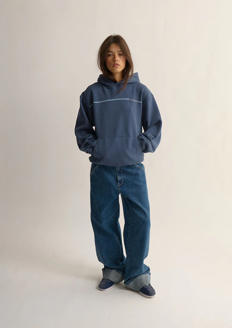 Sweat à capuche bleu marine vintage Ghanda - Unisexe