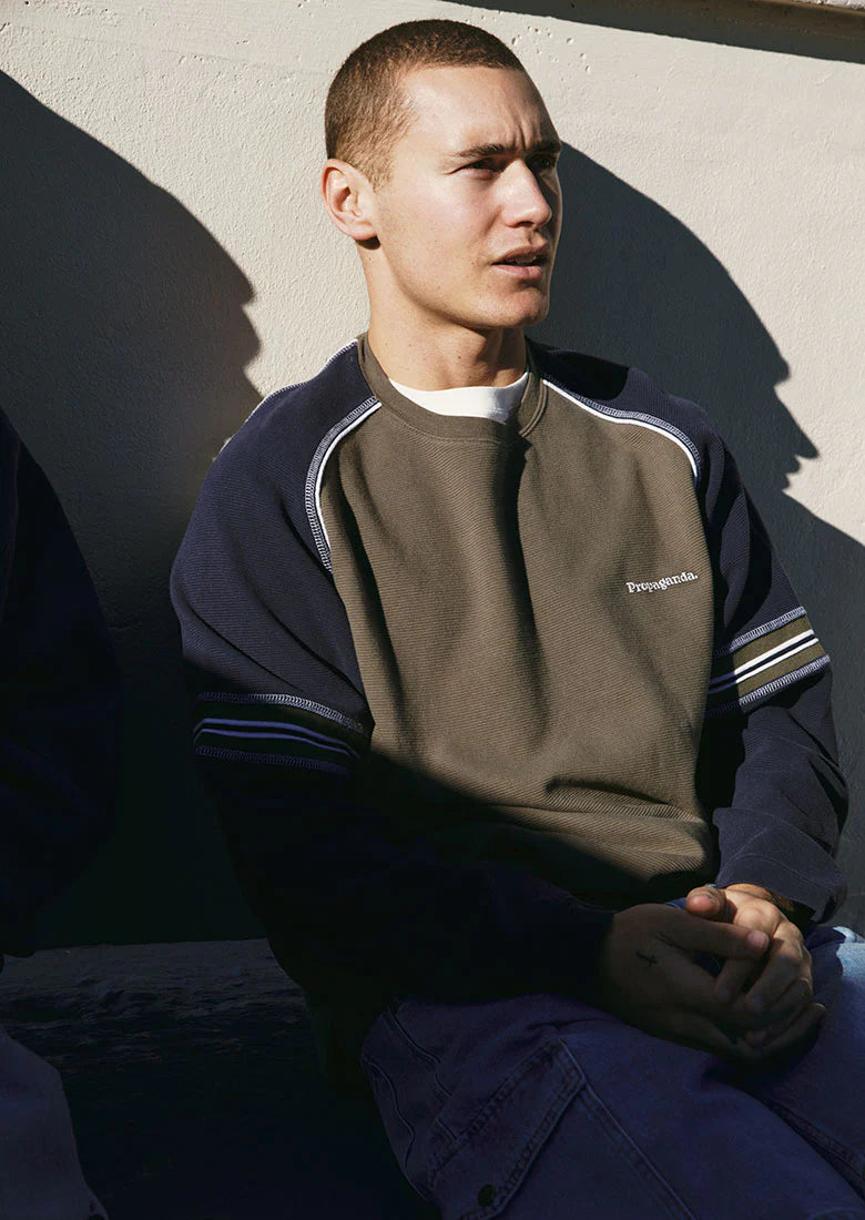 Sweatshirt marron / bleu marine Ghanda - Unisexe