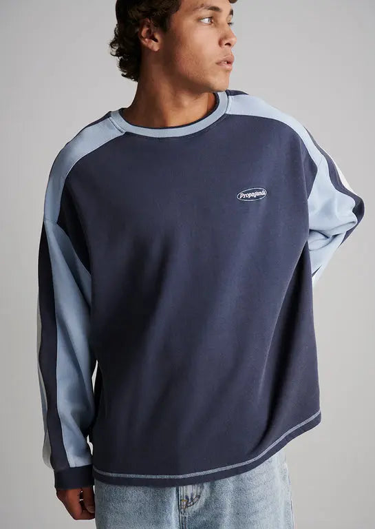 Sweatshirt vintage bleu clair Ghanda - Unisexe