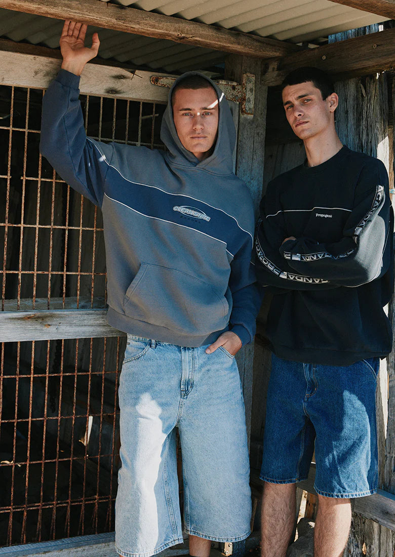 Sweat à capuche gris/ bleu Ghanda - Hommes