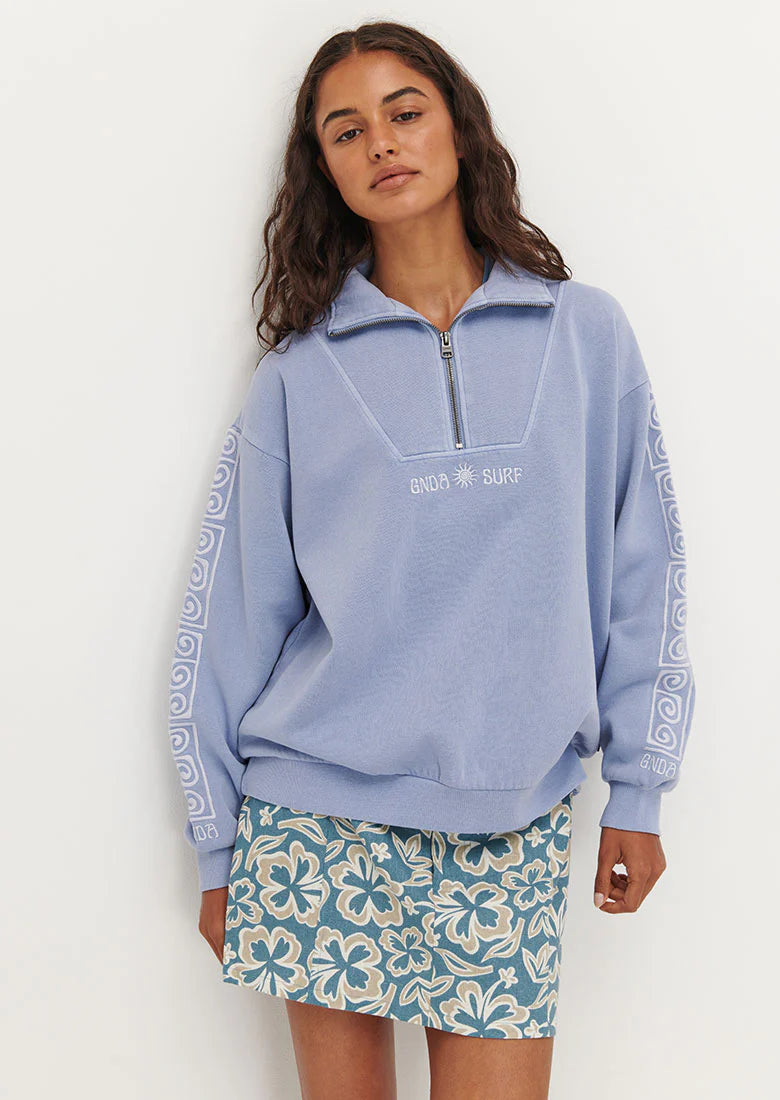 Quart de zip bleu Ghanda - Femmes
