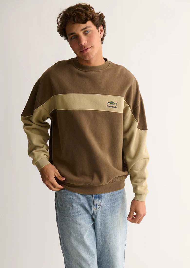 Sweatshirt marron vintage Ghanda - Hommes