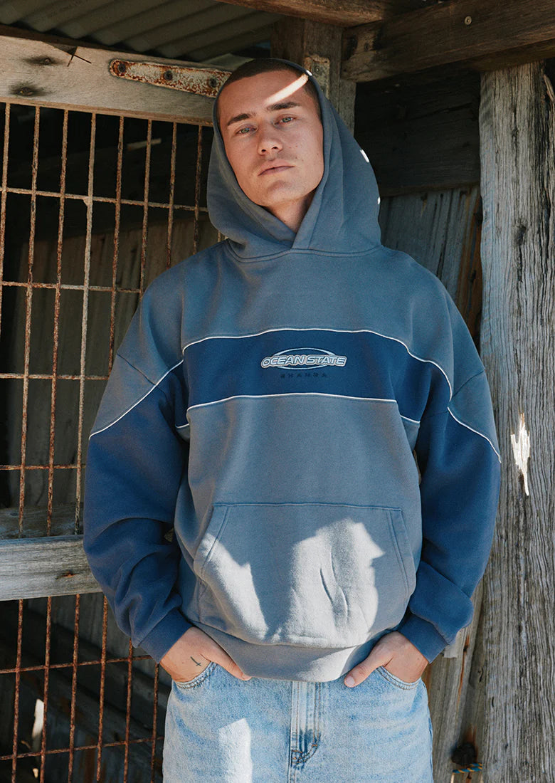 Sweat à capuche gris/ bleu Ghanda - Hommes