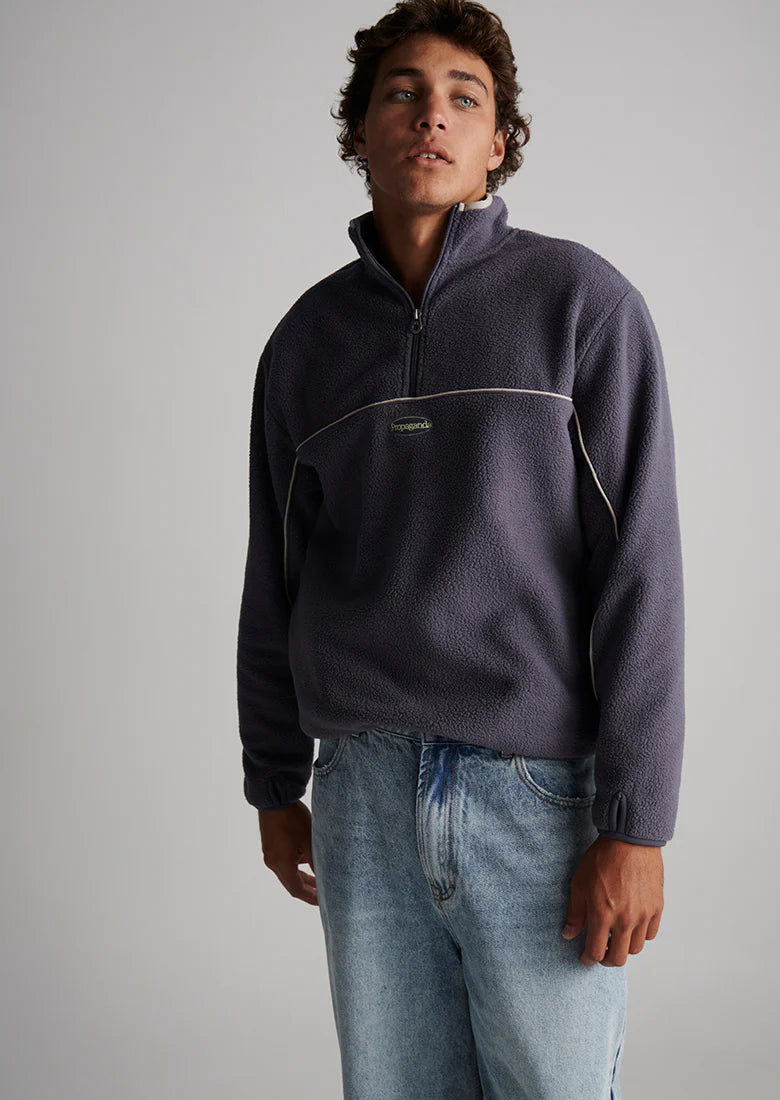 Quart de zip bleu marine Ghanda - Hommes