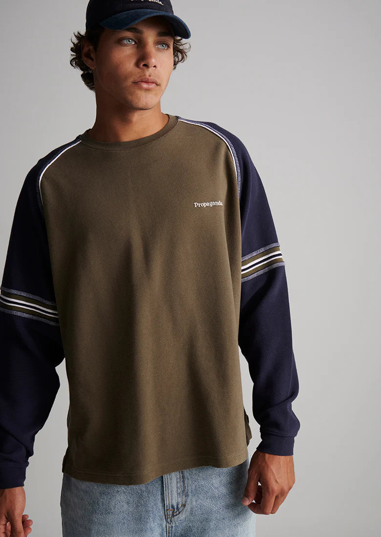 Sweatshirt marron / bleu marine Ghanda - Unisexe