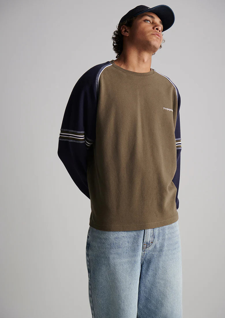 Sweatshirt marron / bleu marine Ghanda - Unisexe