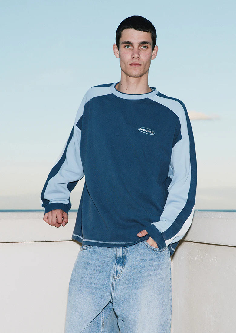 Sweatshirt vintage bleu clair Ghanda - Unisexe